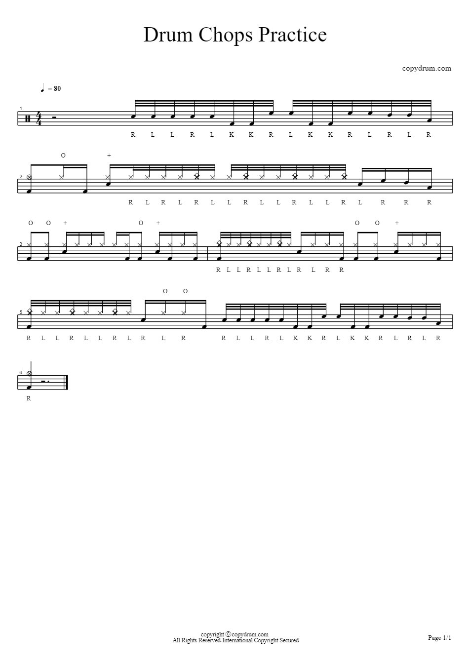 Drum Chops Practice PDF