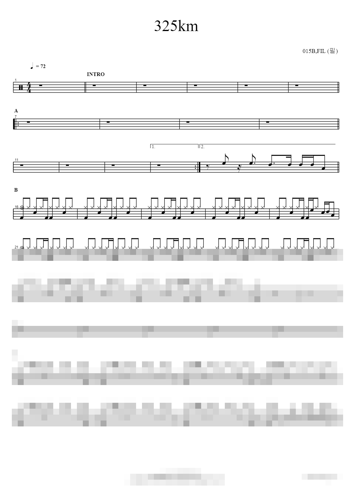 325km Sheet Music Preview