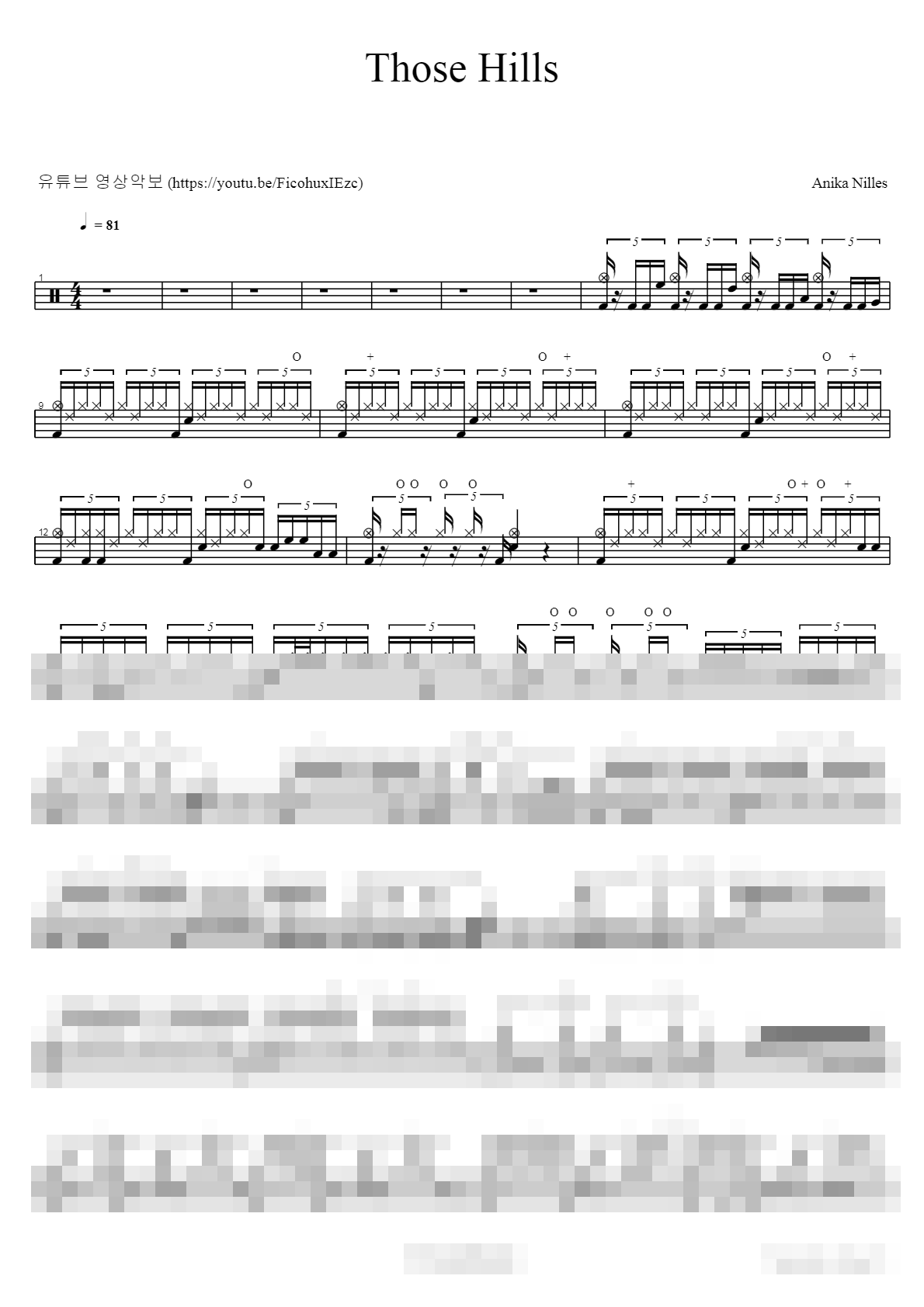 Those Hills Sheet Music Preview