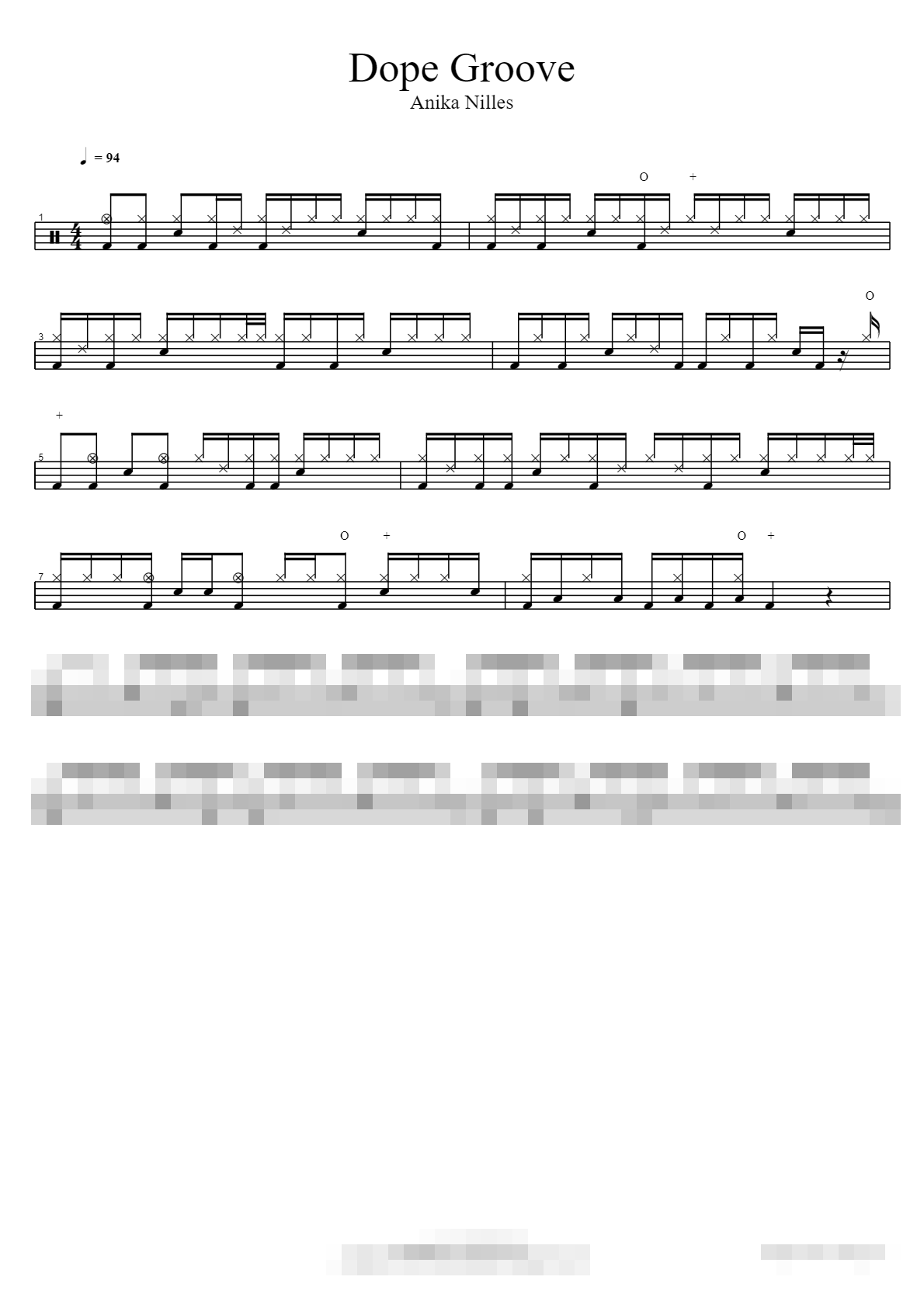 Dope Groove Sheet Music Preview