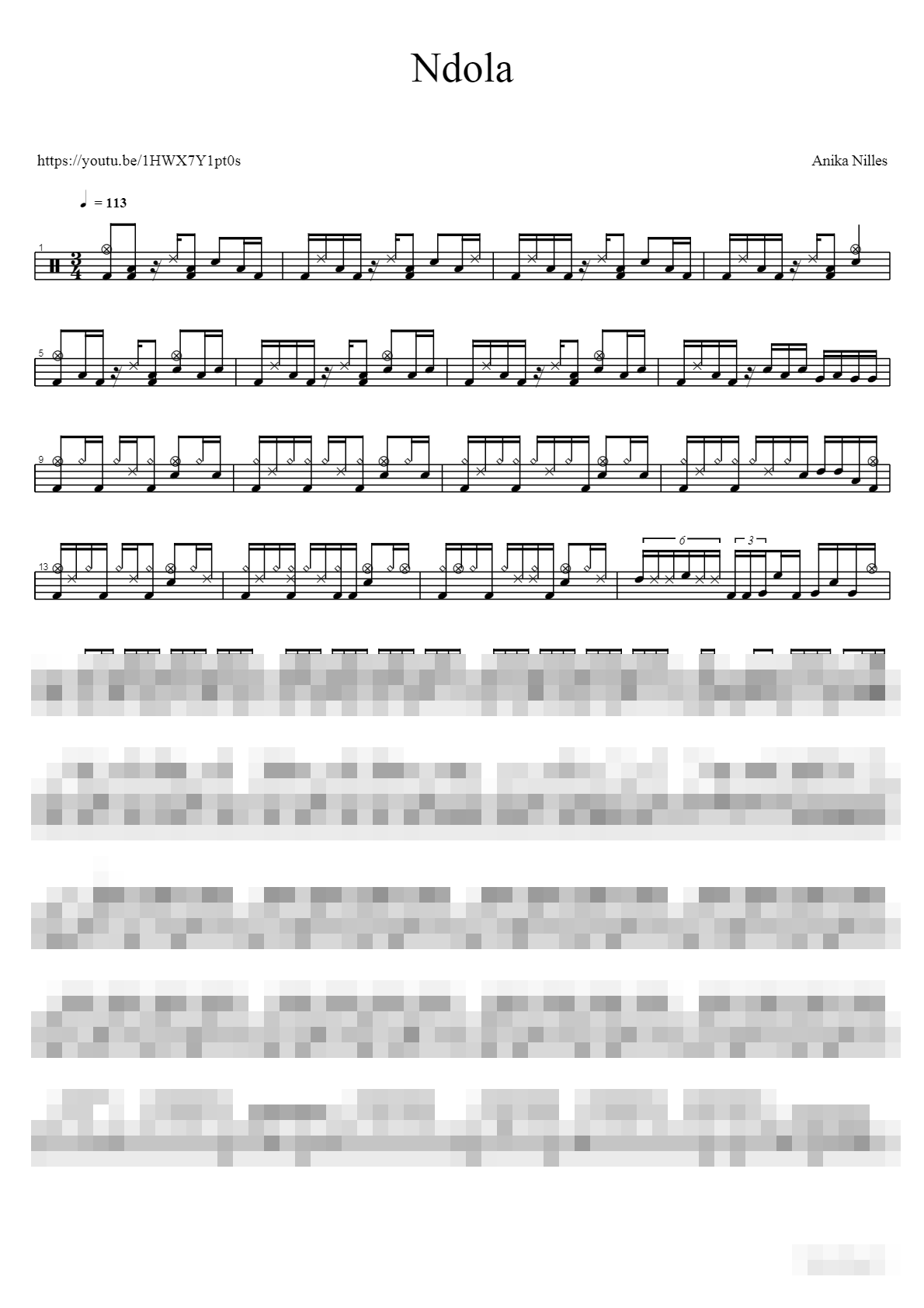 Ndola Sheet Music Preview