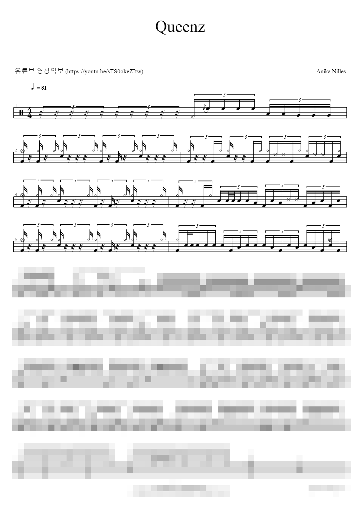 Queenz Sheet Music Preview