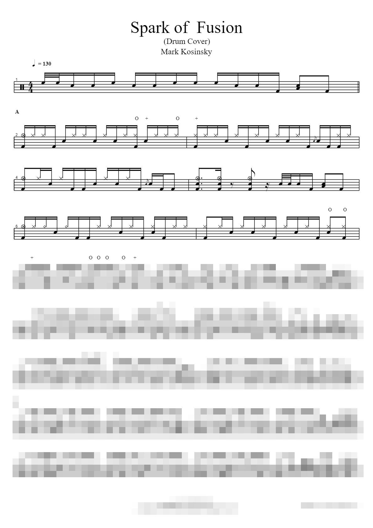 Spark of Fusion (Drum Cover) Sheet Music Preview