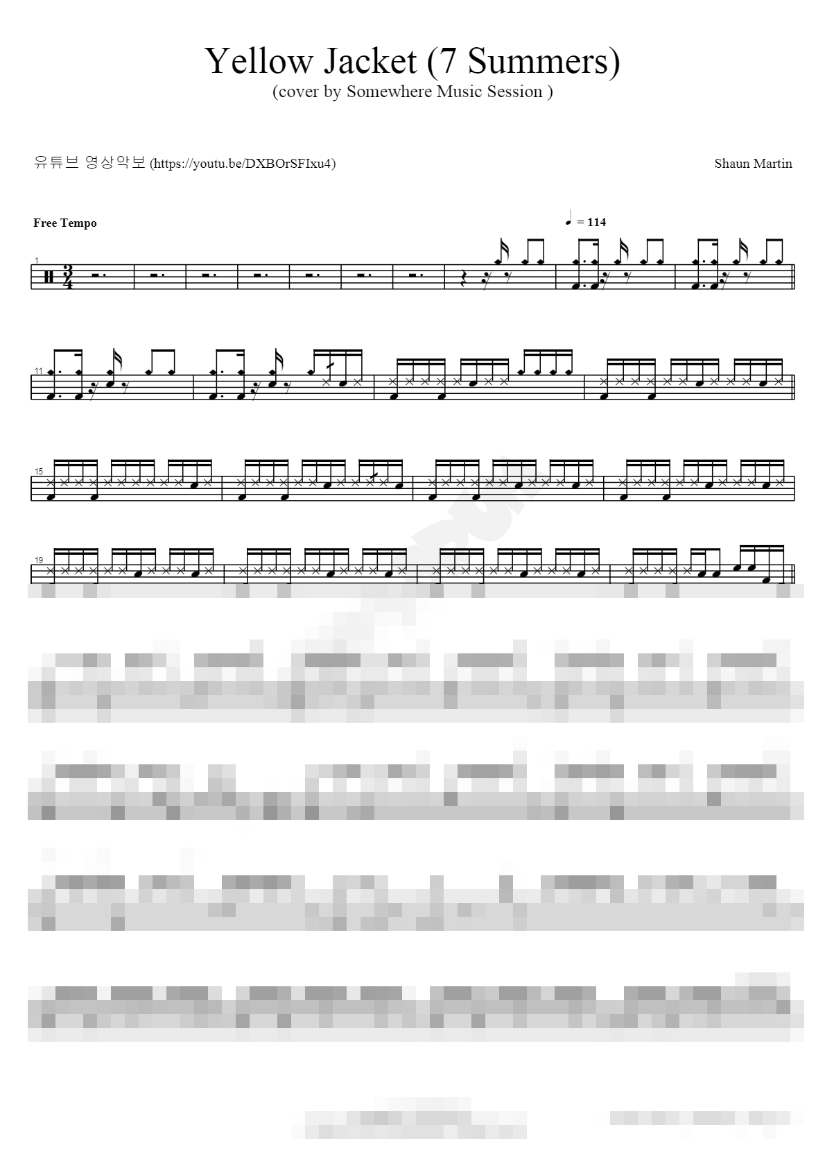Yellow Jacket (cover) Sheet Music Preview