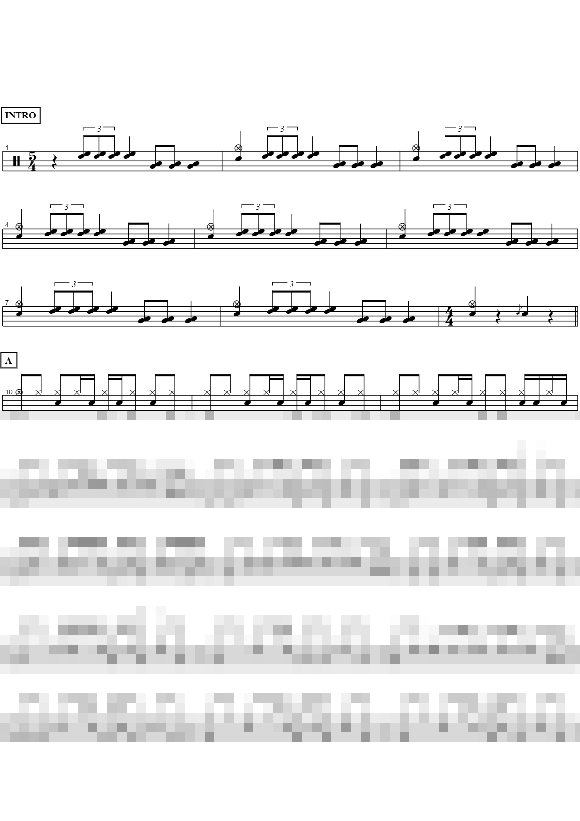 Cream (Drum cover) Sheet Music Preview