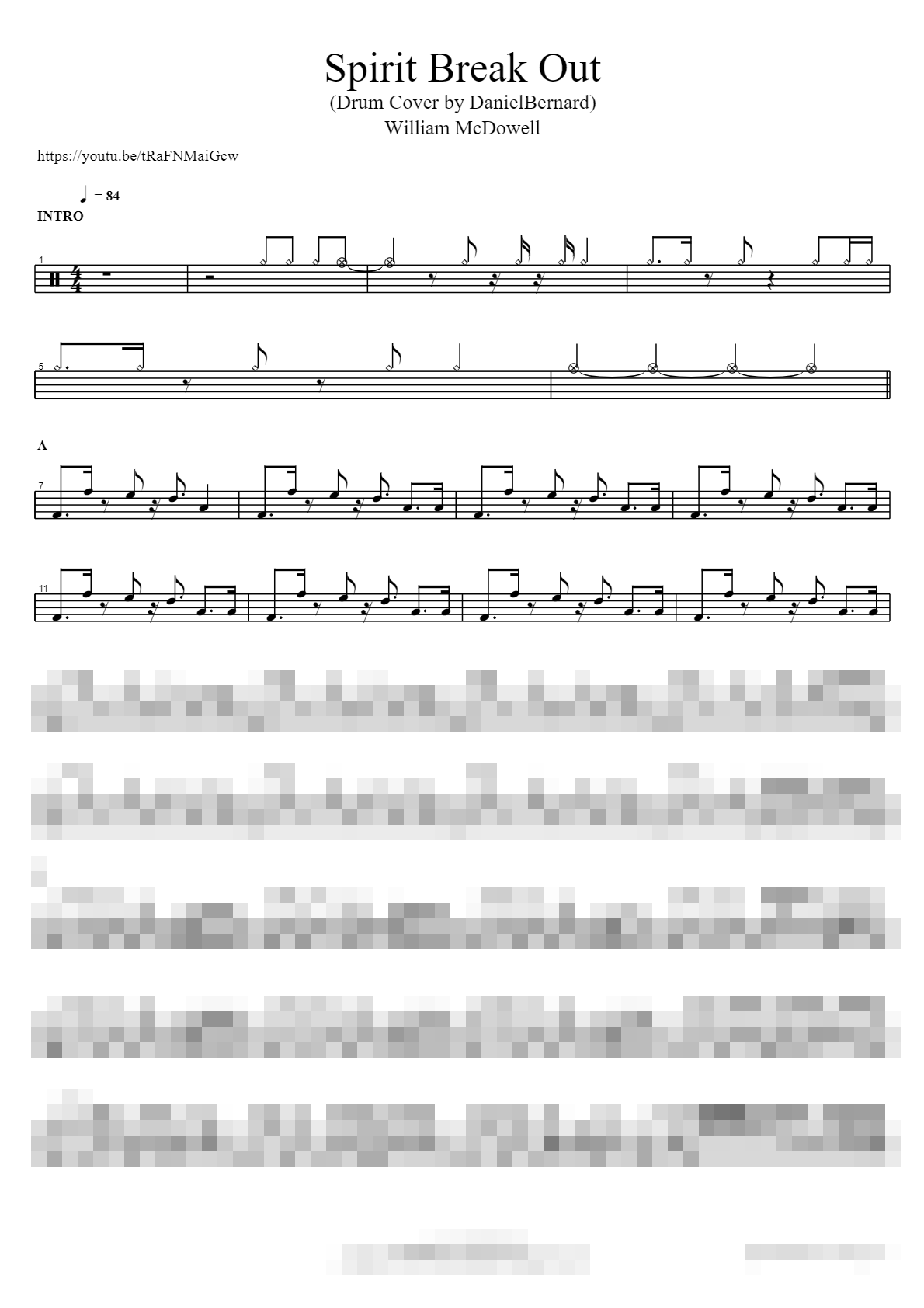 Spirit Break Out (Drum Cover by DanielBernard) Sheet Music Preview