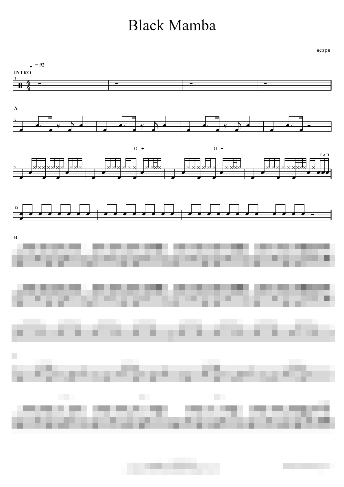 Black Mamba Sheet Music Preview