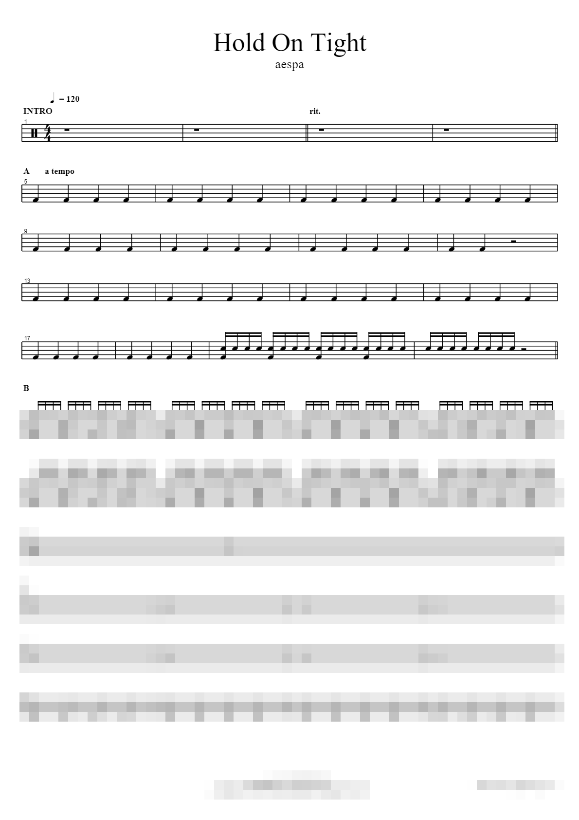 Hold On Tight Sheet Music Preview
