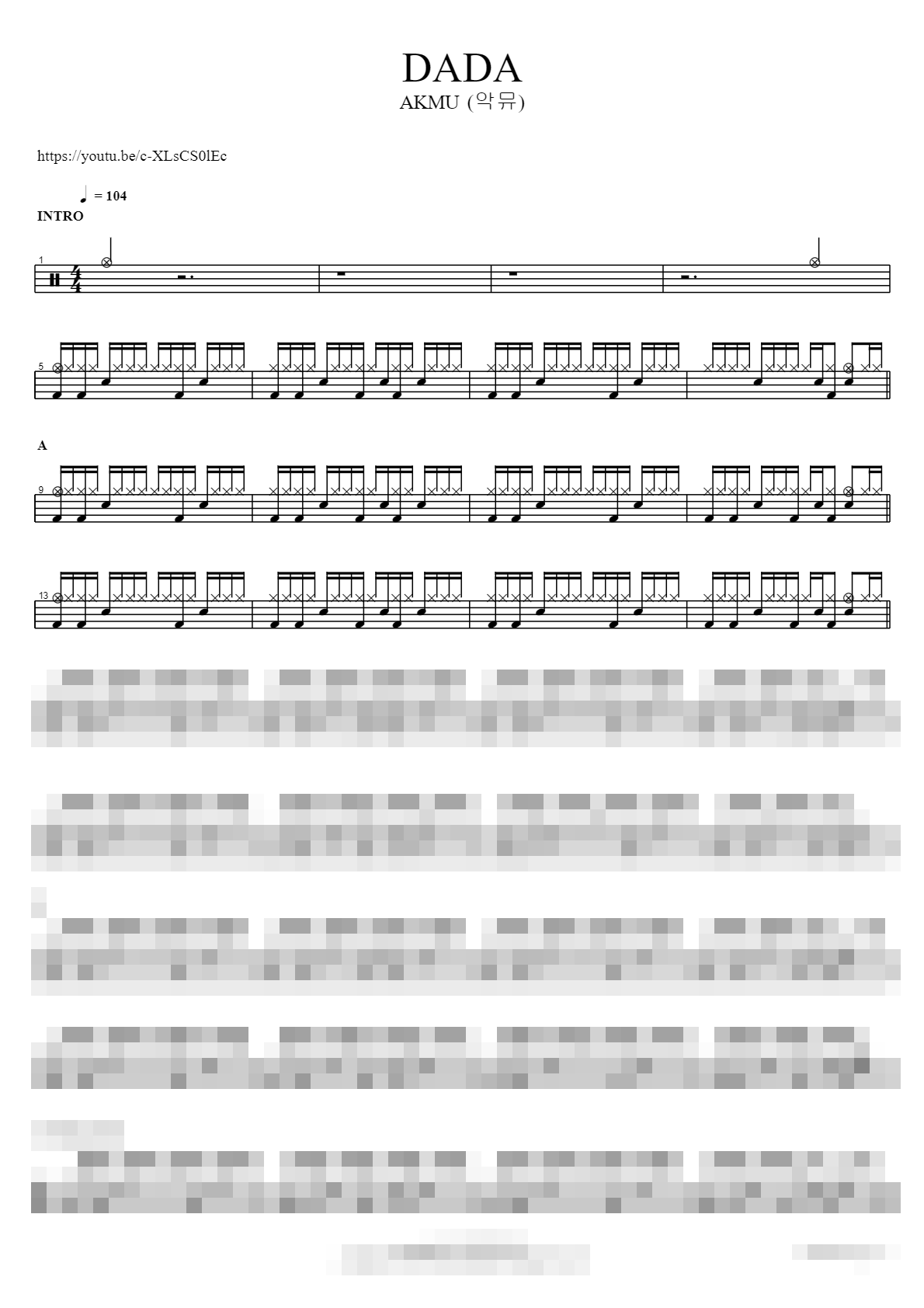 DADA Sheet Music Preview