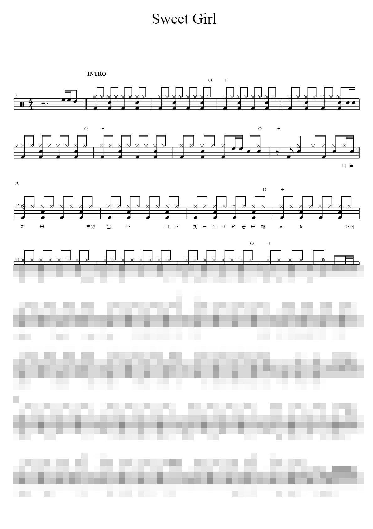 Sweet Girl Sheet Music Preview