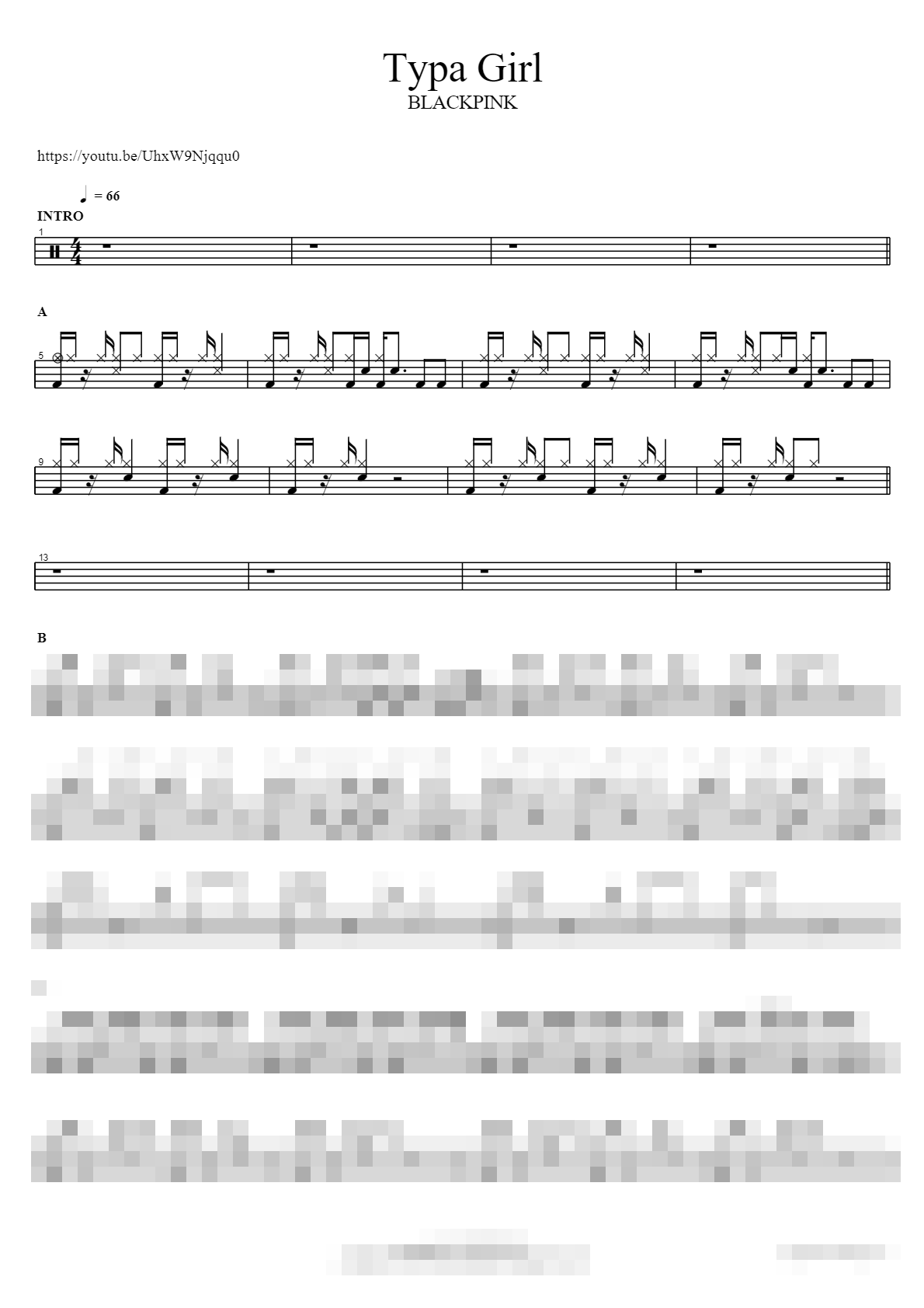 Typa Girl Sheet Music Preview