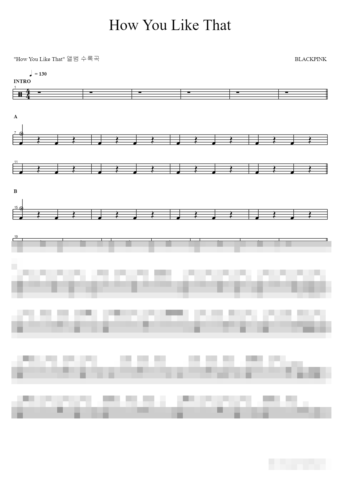 How You Like That Sheet Music Preview