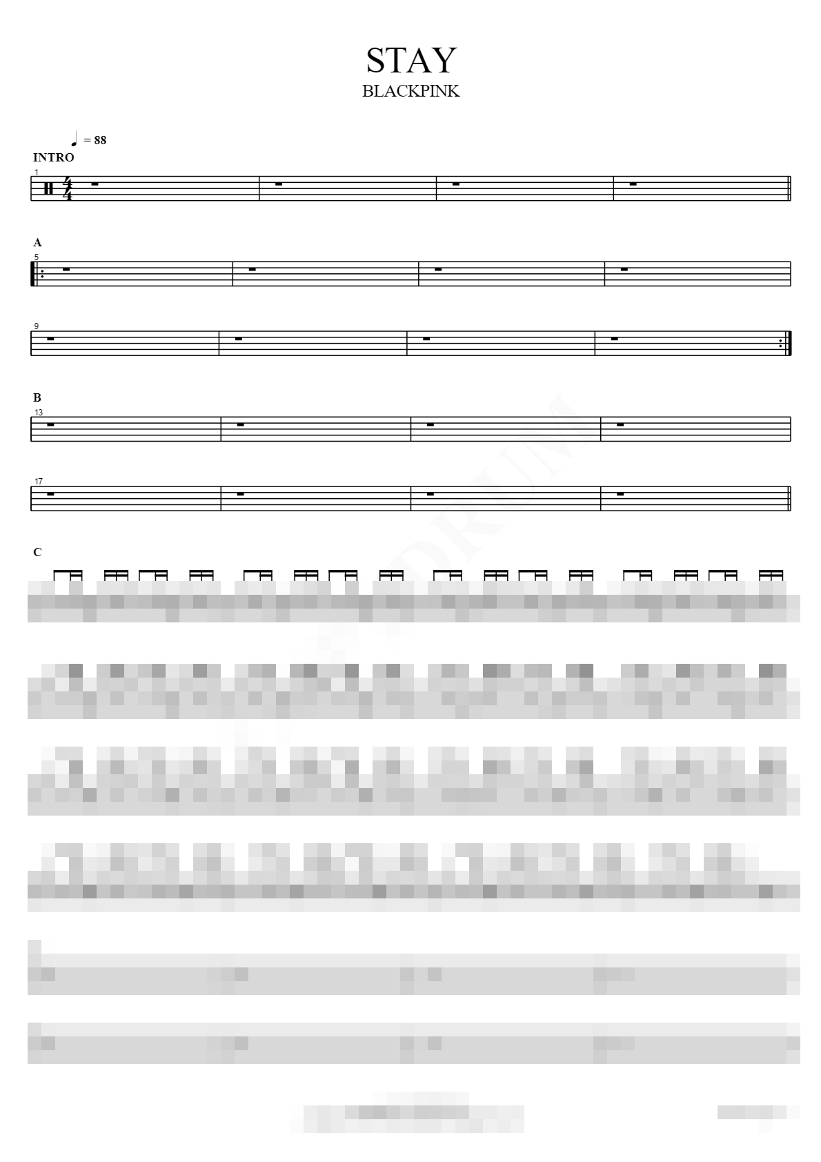 STAY Sheet Music Preview
