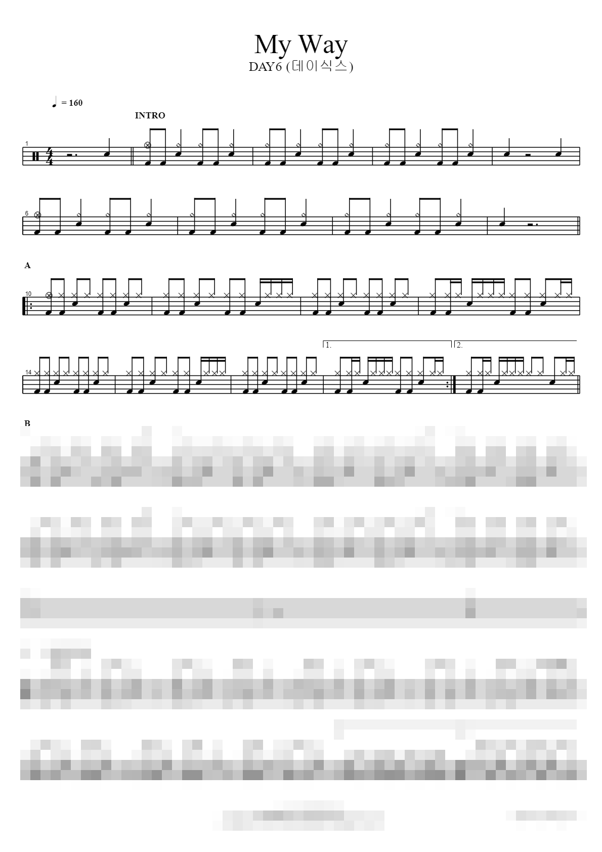 My Way Sheet Music Preview