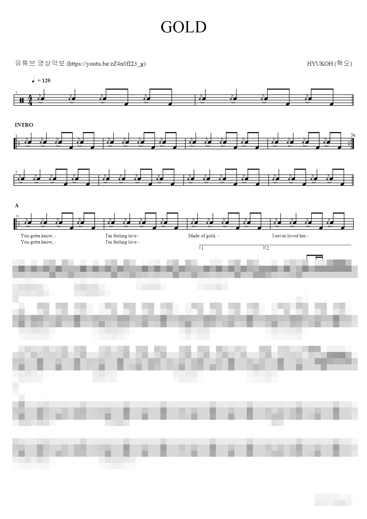 GOLD Sheet Music Preview