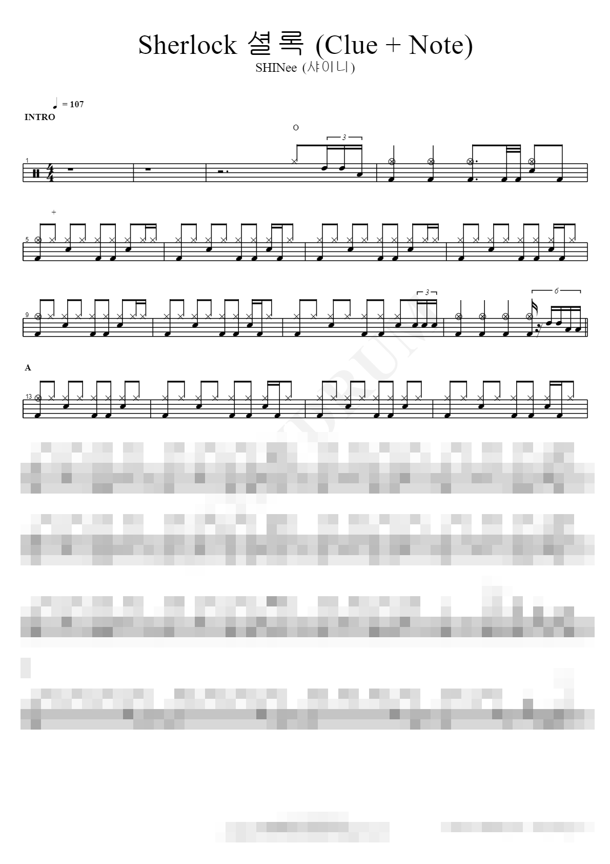 Sherlock 셜록 (Clue + Note) Sheet Music Preview