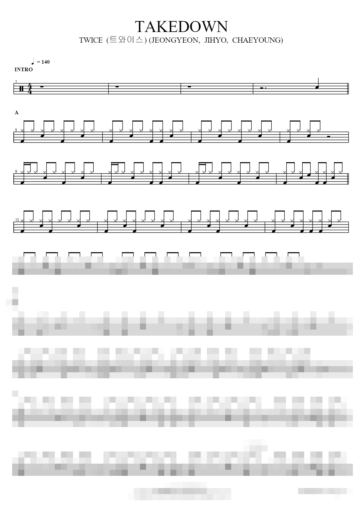 TAKEDOWN (JEONGYEON, JIHYO, CHAEYOUNG) Sheet Music Preview