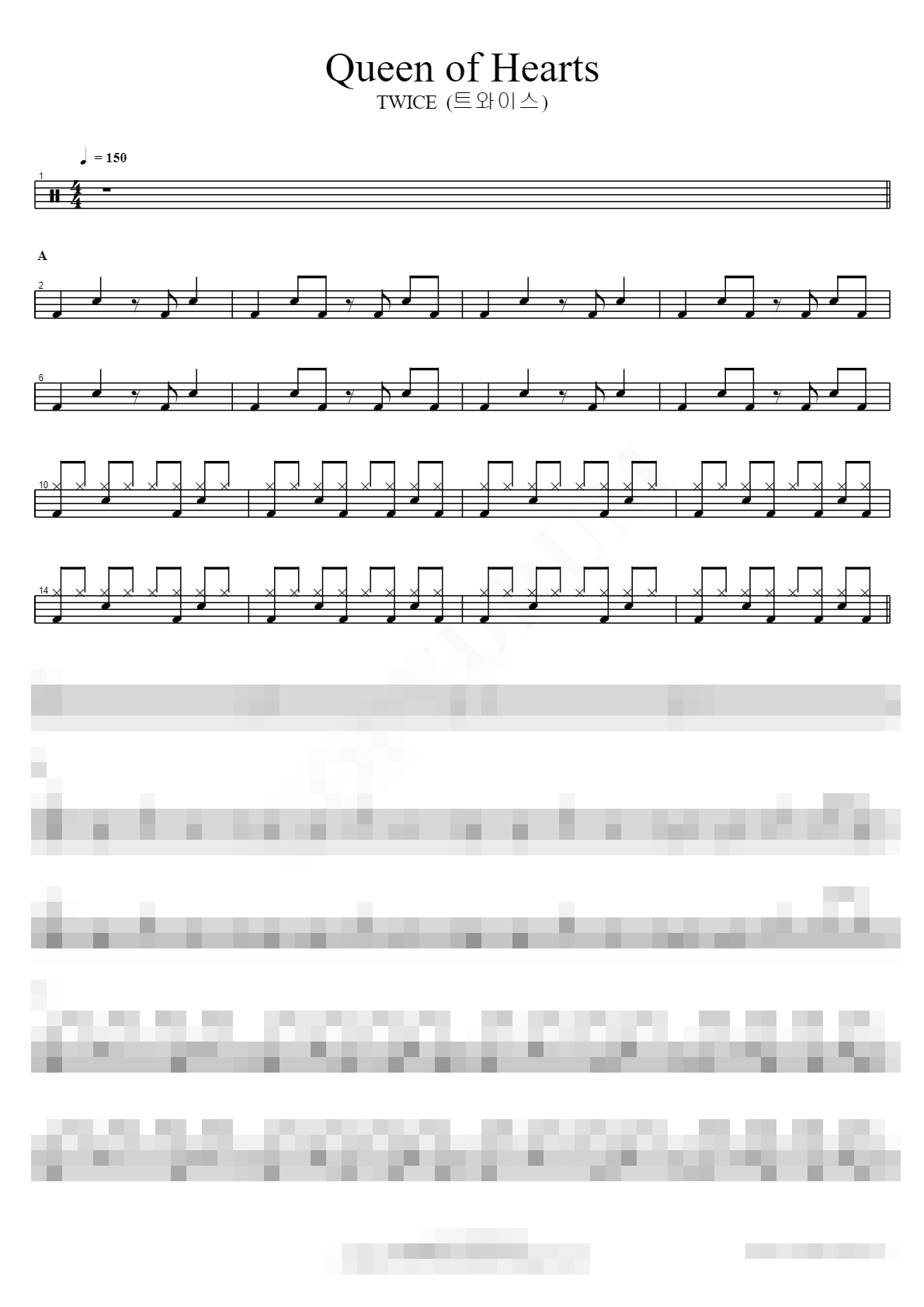 Queen of Hearts Sheet Music Preview