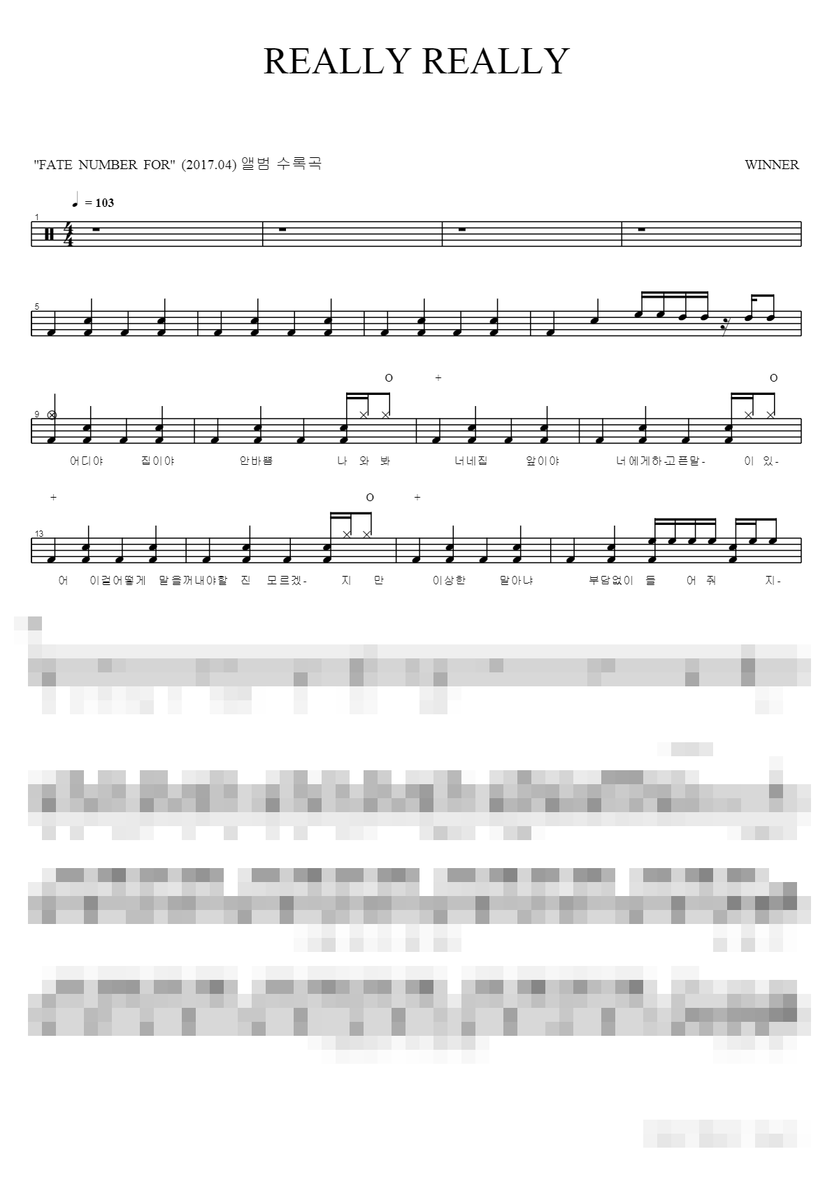 REALLY REALLY Sheet Music Preview