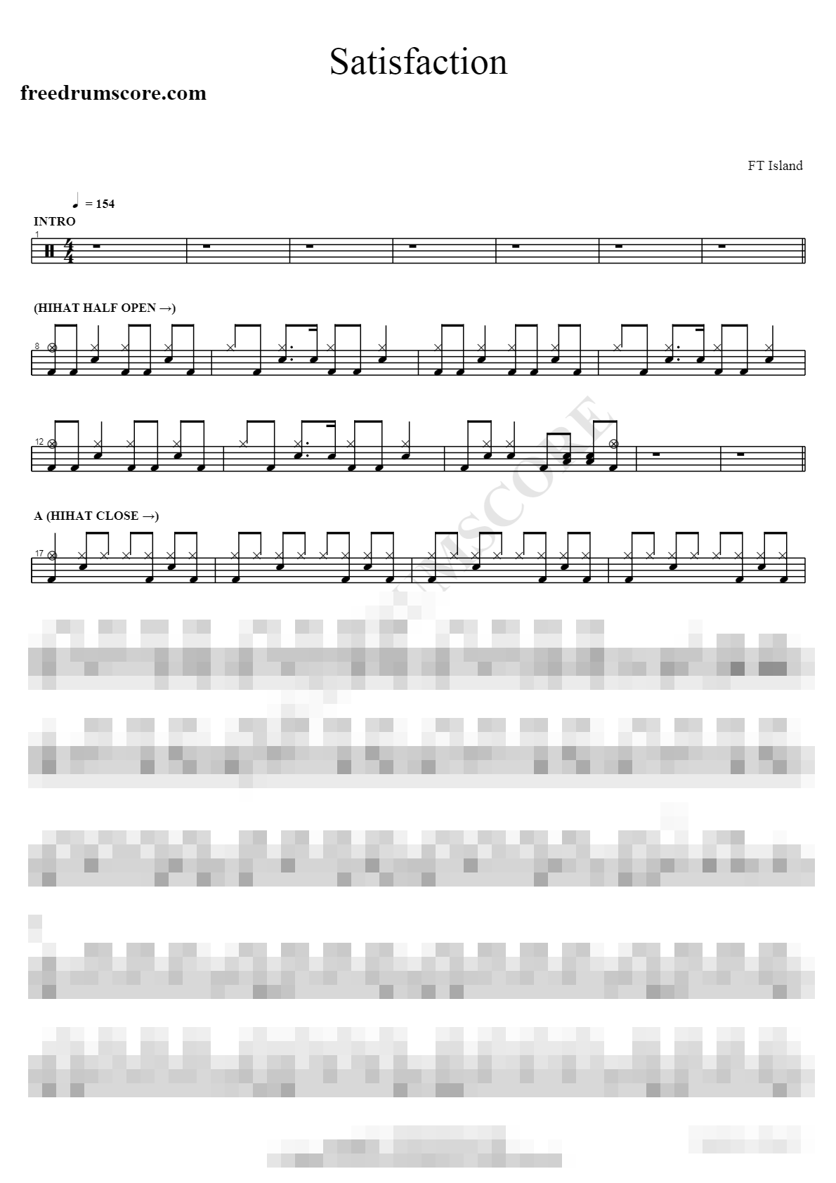 Satisfaction Sheet Music Preview