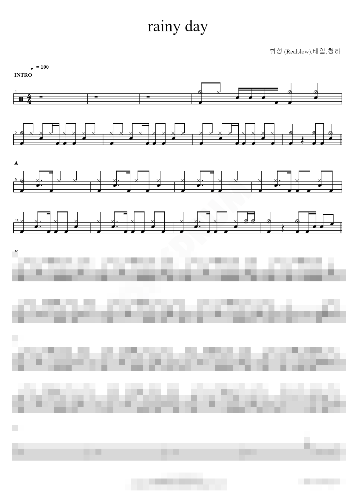 rainy day Sheet Music Preview