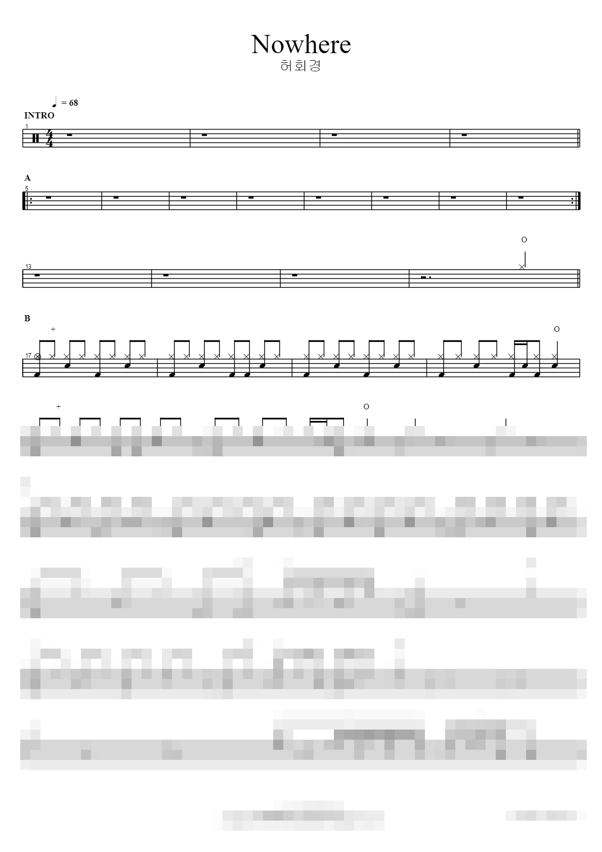 Nowhere Sheet Music Preview