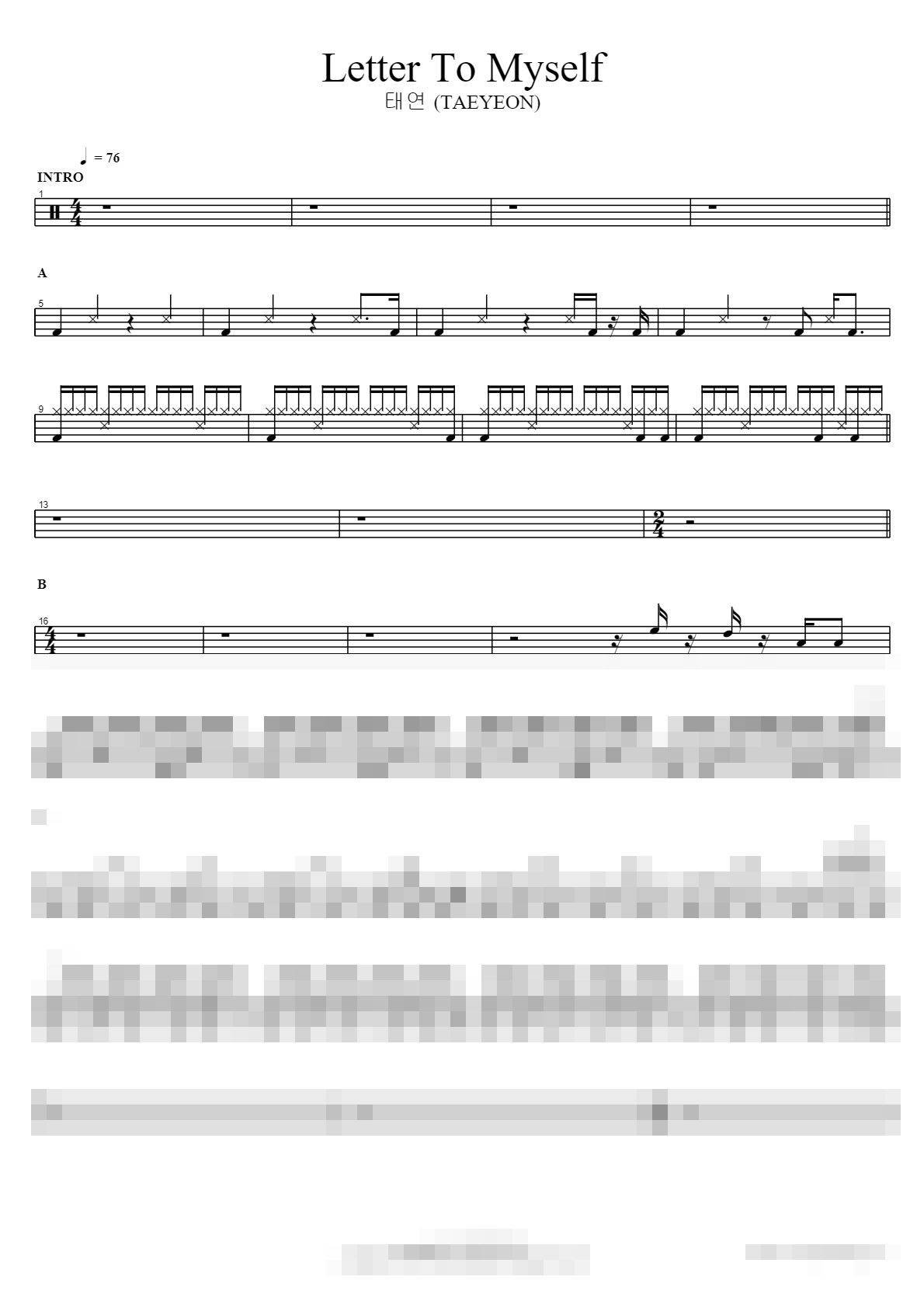 Letter To Myself Sheet Music Preview