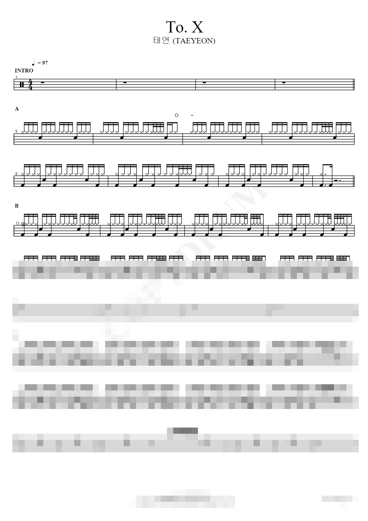 To. X Sheet Music Preview