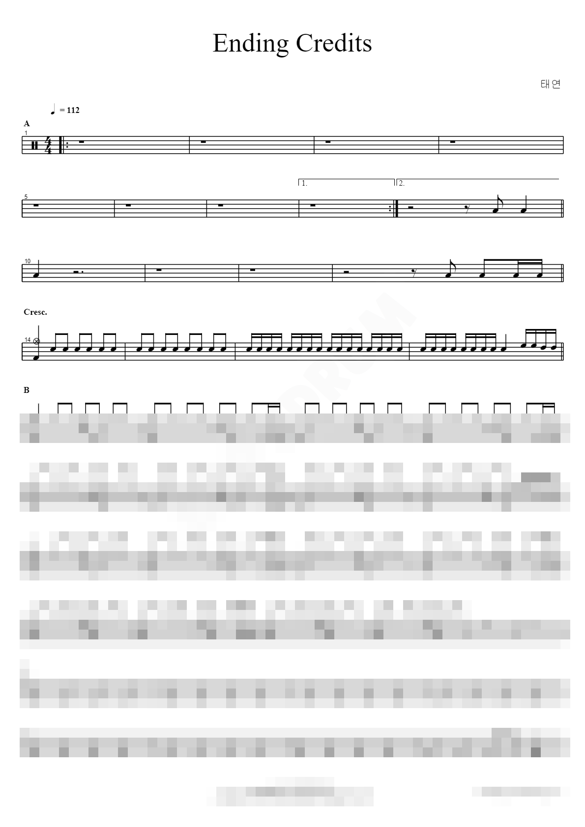 Ending Credits Sheet Music Preview