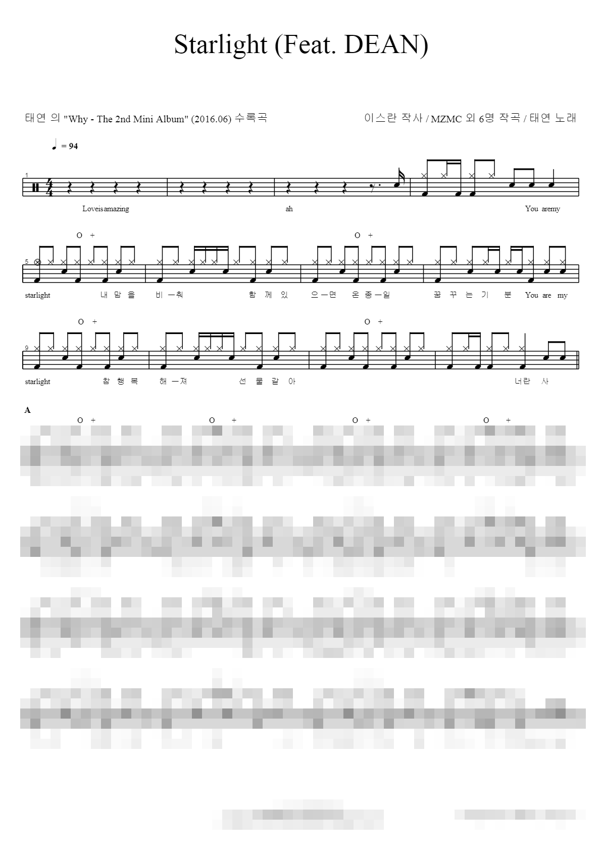 Starlight Sheet Music Preview