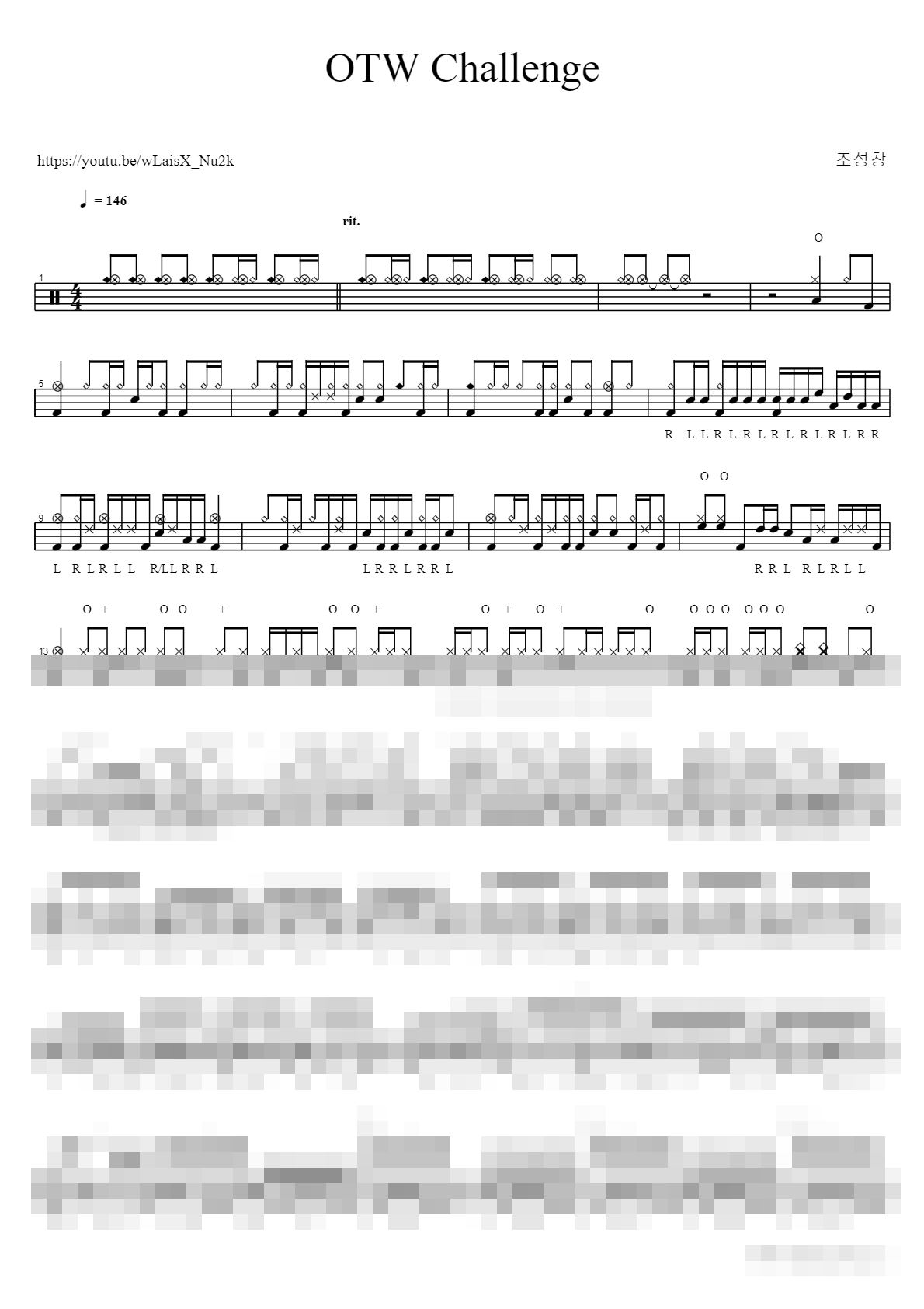 OTW Challenge Sheet Music Preview
