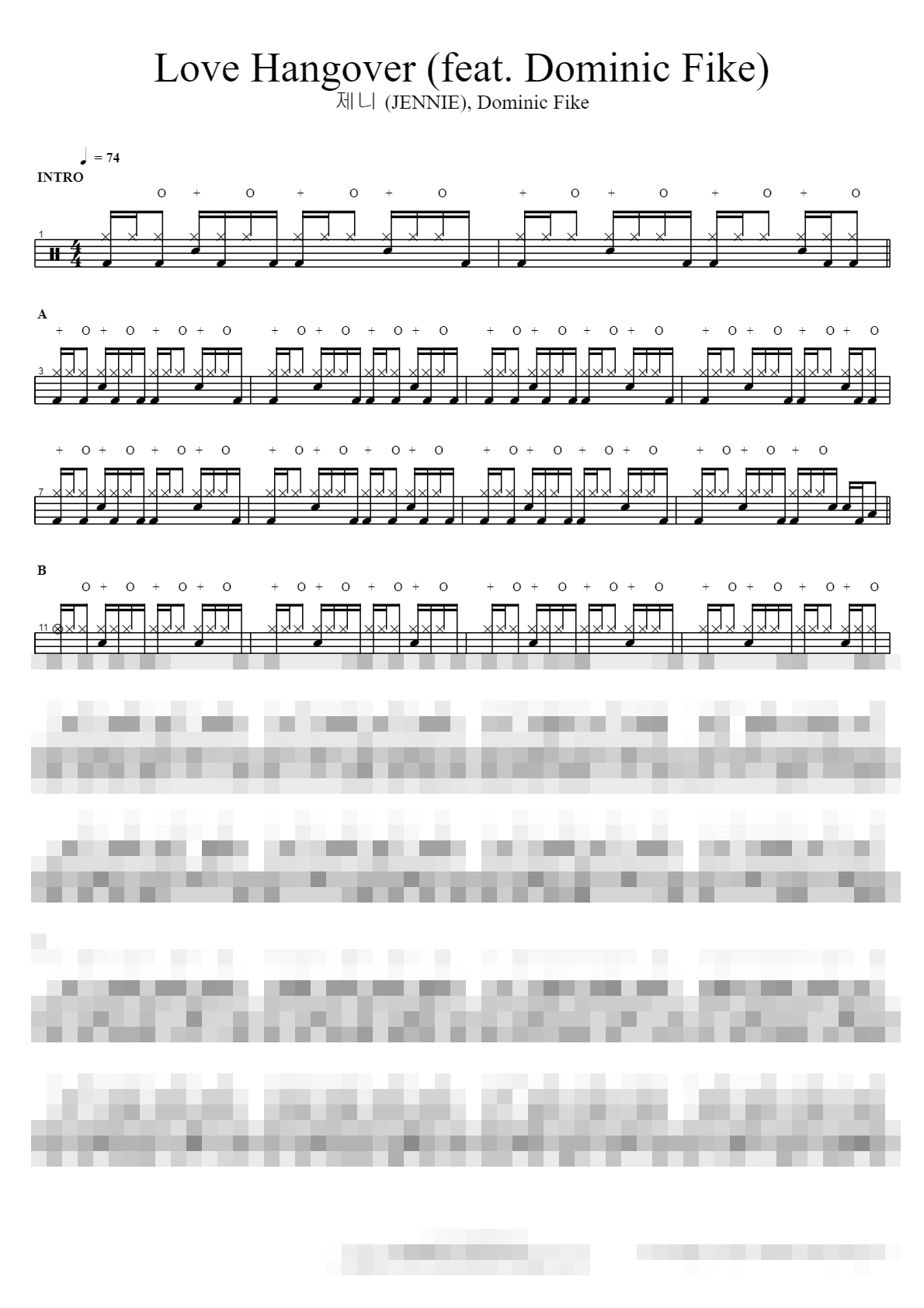 Love Hangover (feat. Dominic Fike) Sheet Music Preview