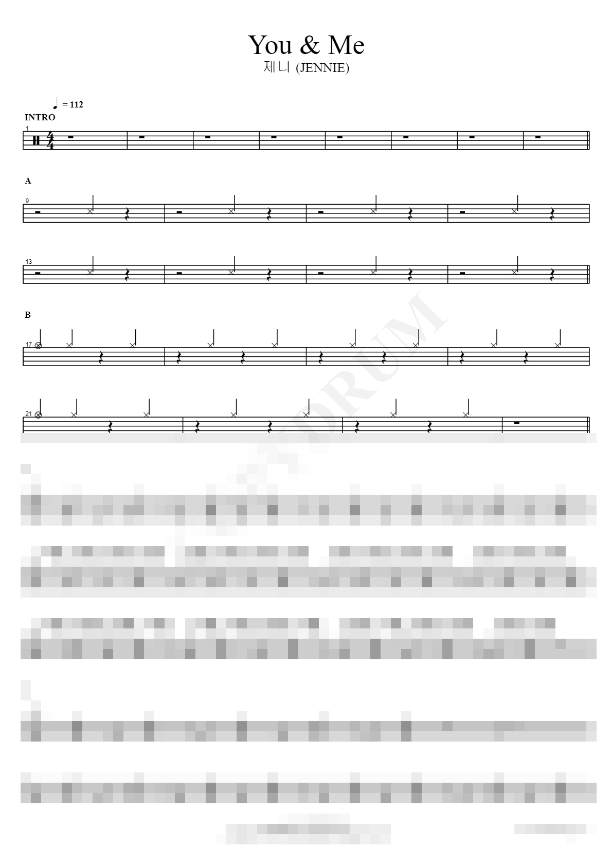 You & Me Sheet Music Preview