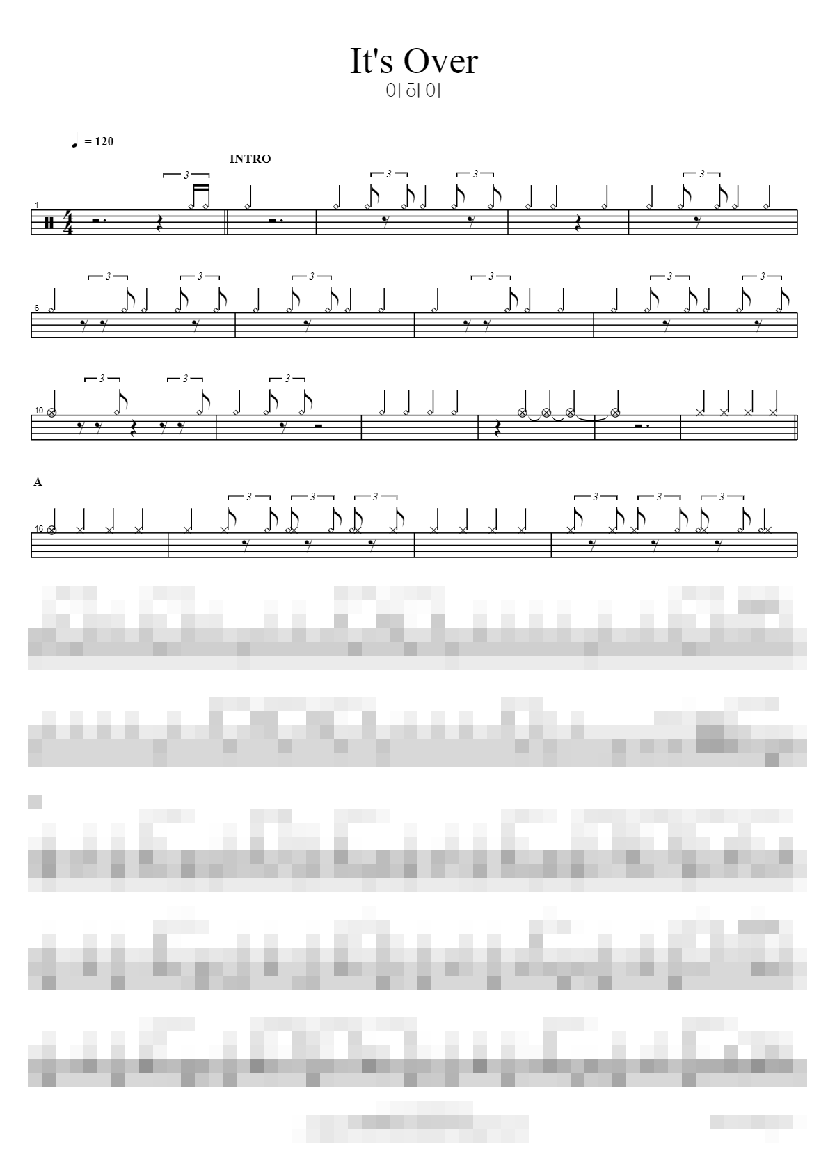 It's Over Sheet Music Preview