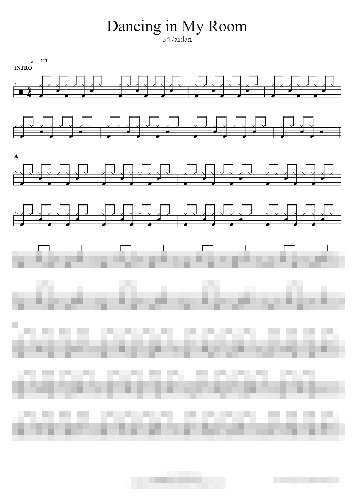 Dancing in My Room Sheet Music Preview