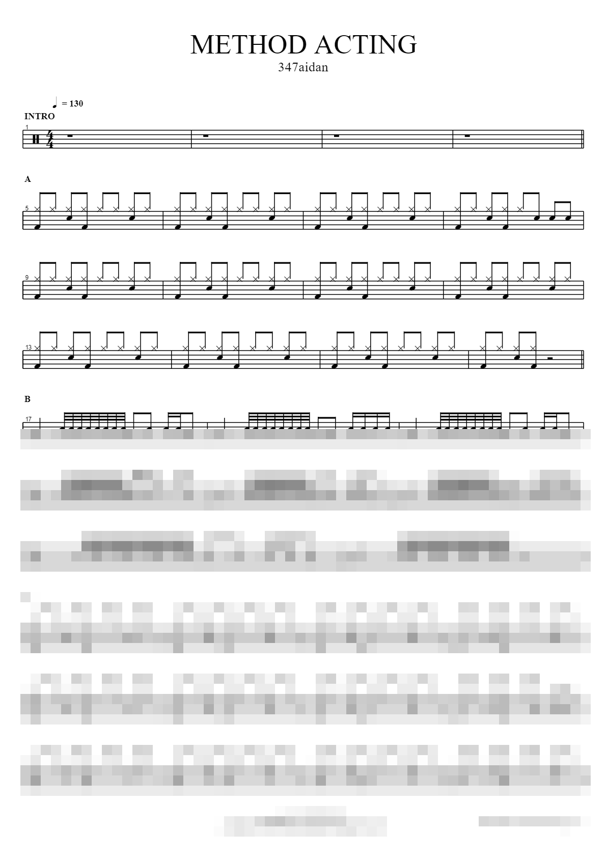 METHOD ACTING Sheet Music Preview