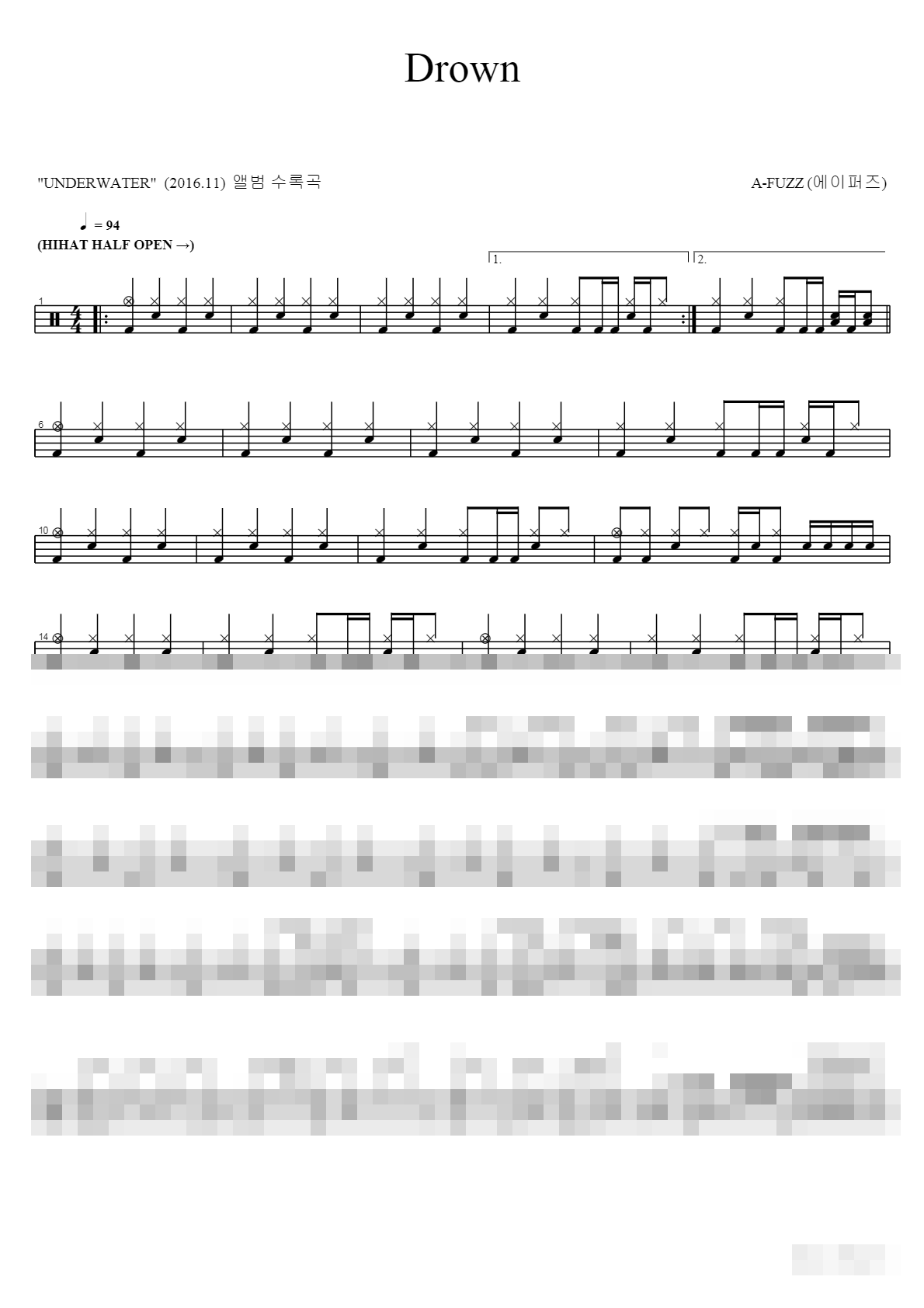 Drown Sheet Music Preview