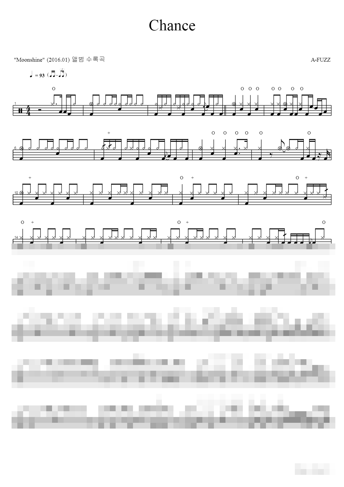 Chance Sheet Music Preview