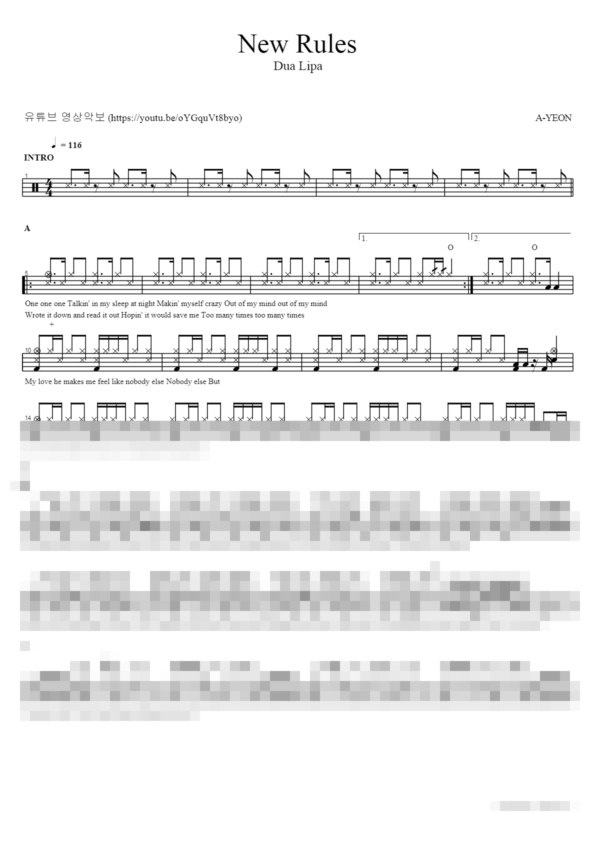 New Rules Sheet Music Preview