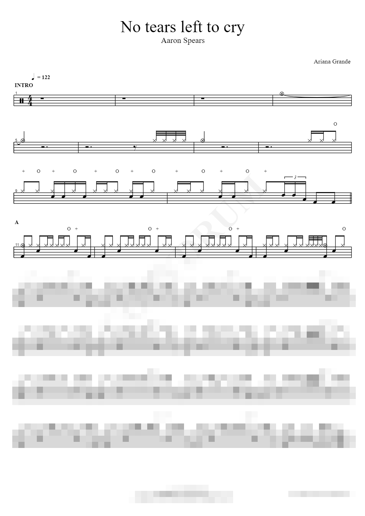 No tears left to cry (Ariana Grande) Sheet Music Preview