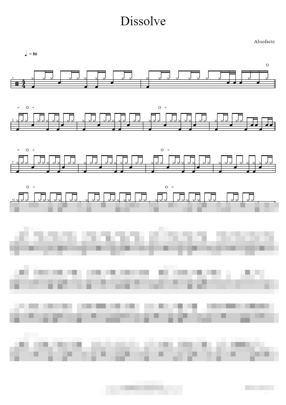 Dissolve Sheet Music Preview