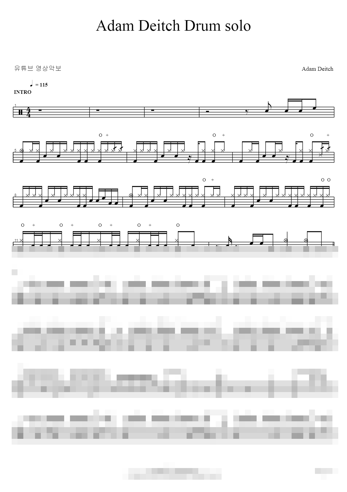 Adam Deitch Drum solo Sheet Music Preview