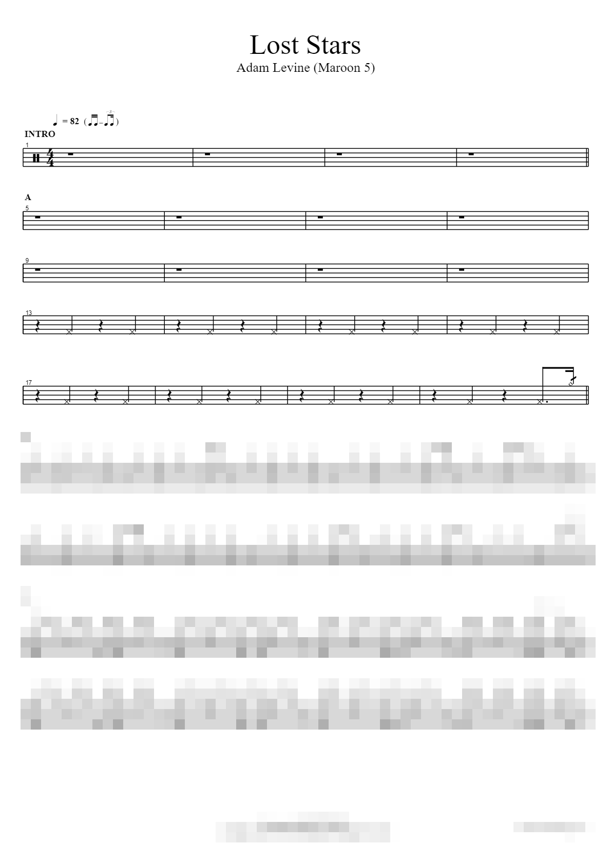 Lost Stars Sheet Music Preview