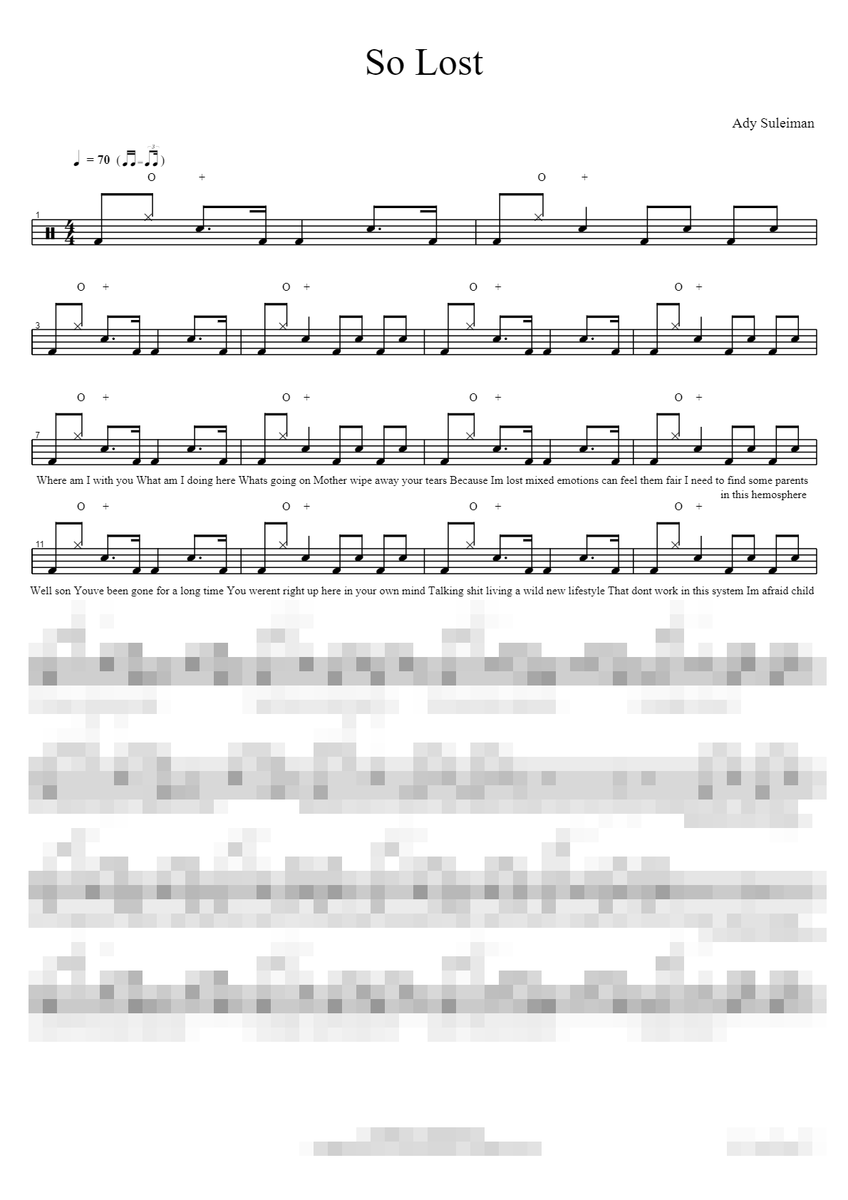 So Lost Sheet Music Preview