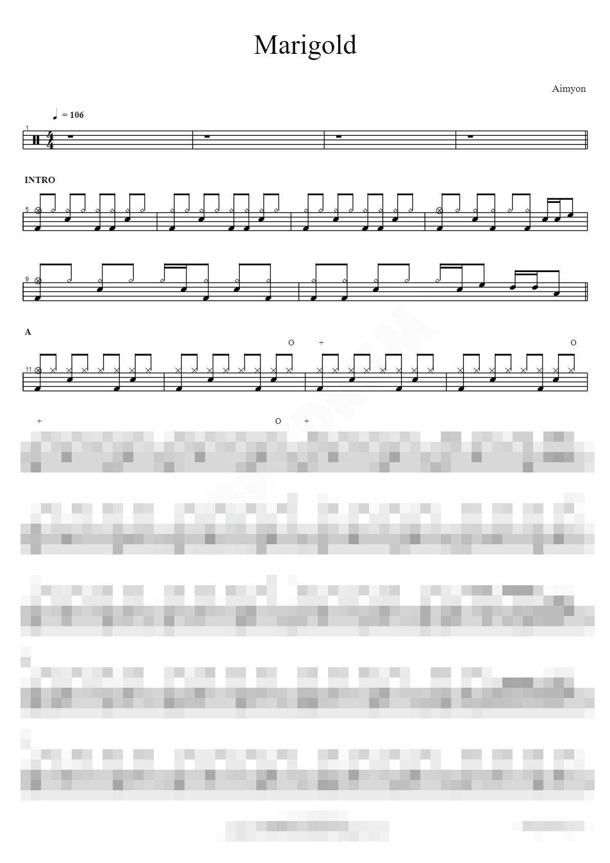 Marigold Sheet Music Preview