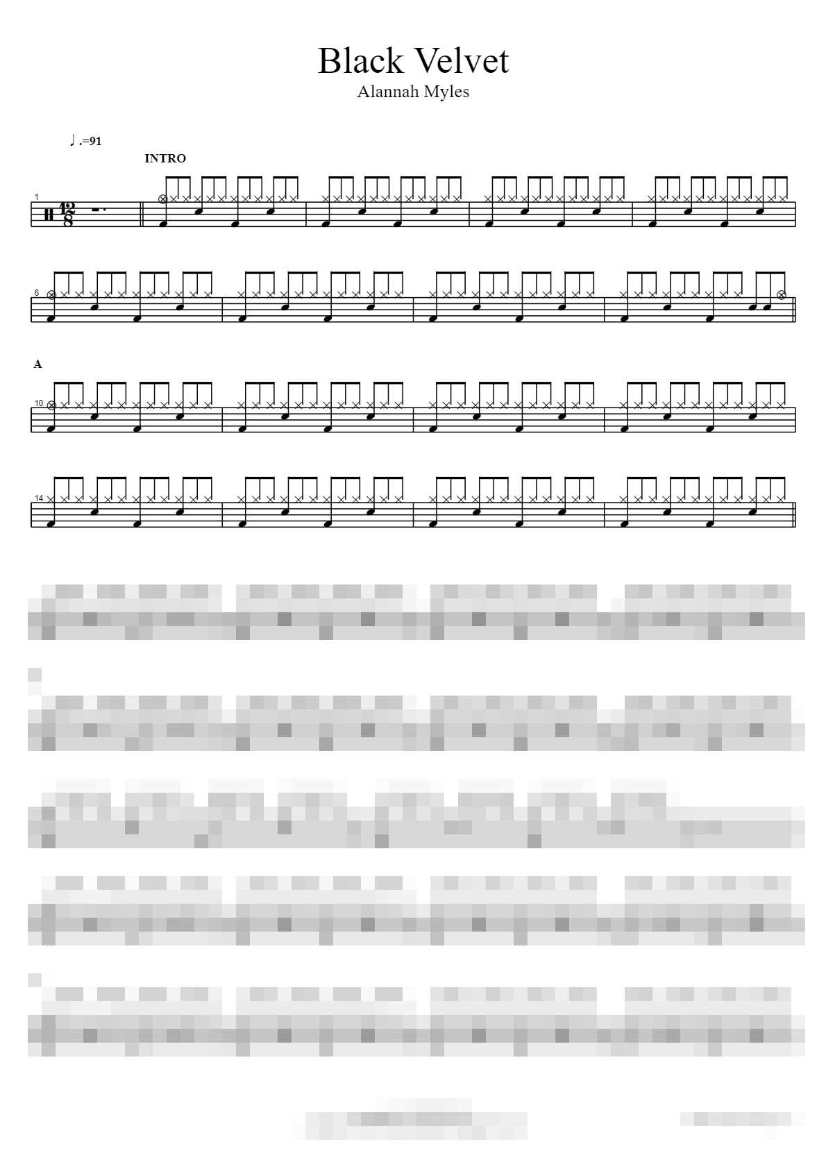 Black Velvet Sheet Music Preview