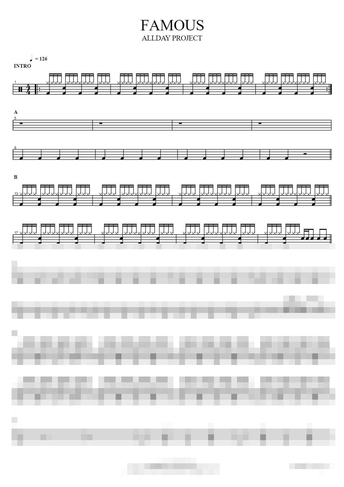 FAMOUS Sheet Music Preview