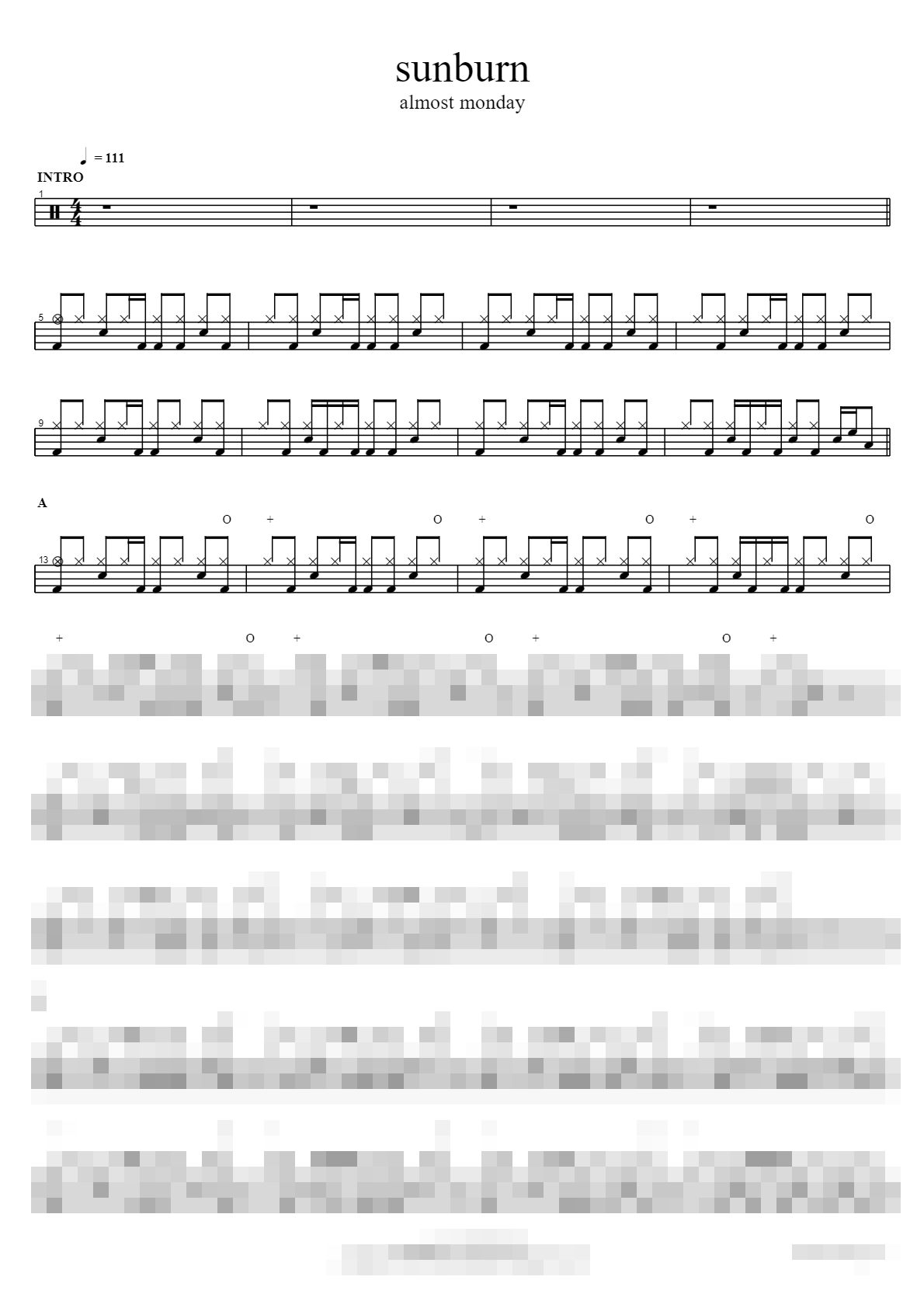 sunburn Sheet Music Preview