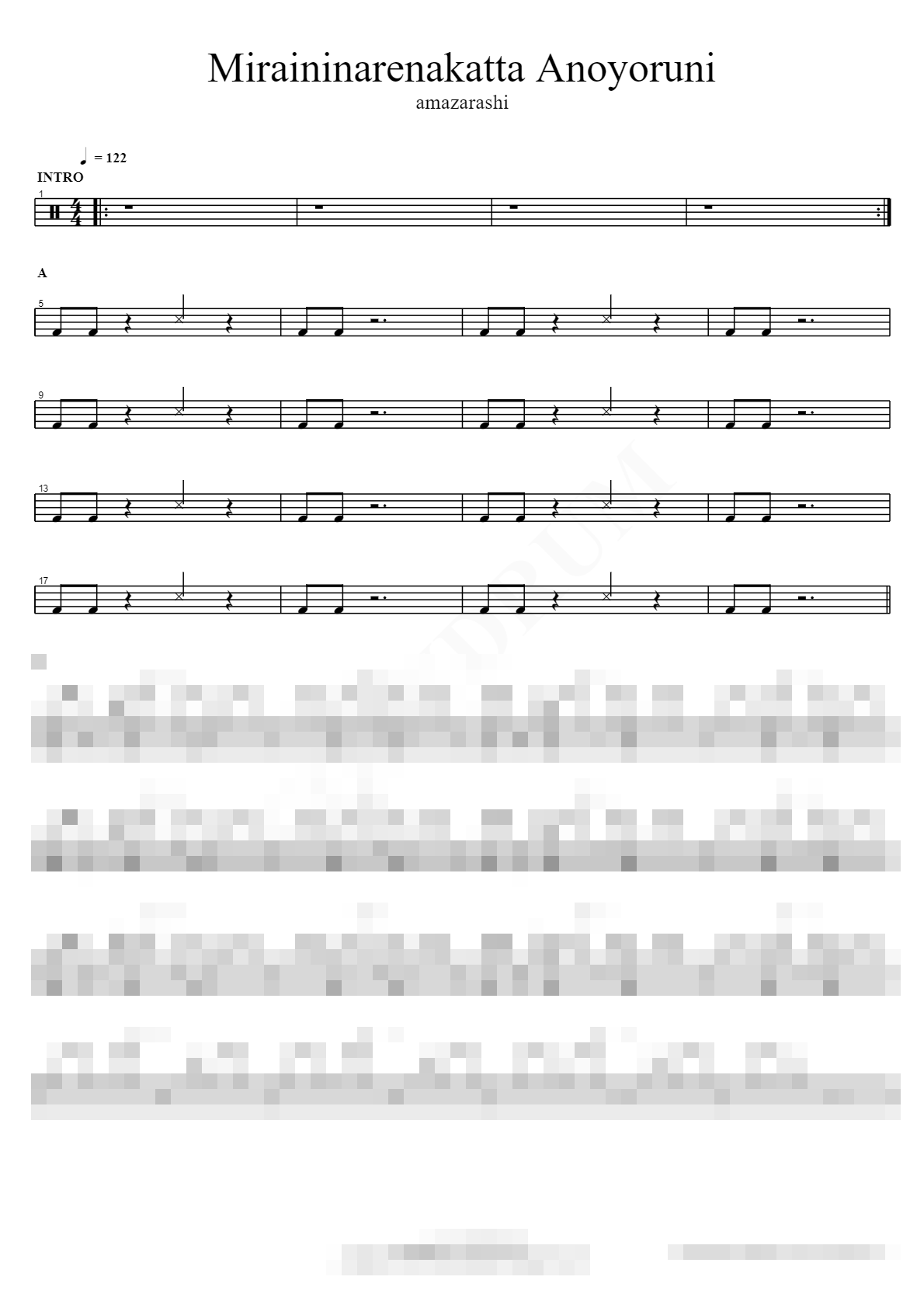 Miraininarenakatta Anoyoruni Sheet Music Preview