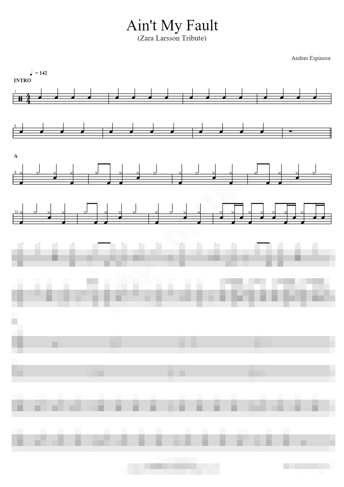 Ain't My Fault (Zara Larsson Tribute) Sheet Music Preview